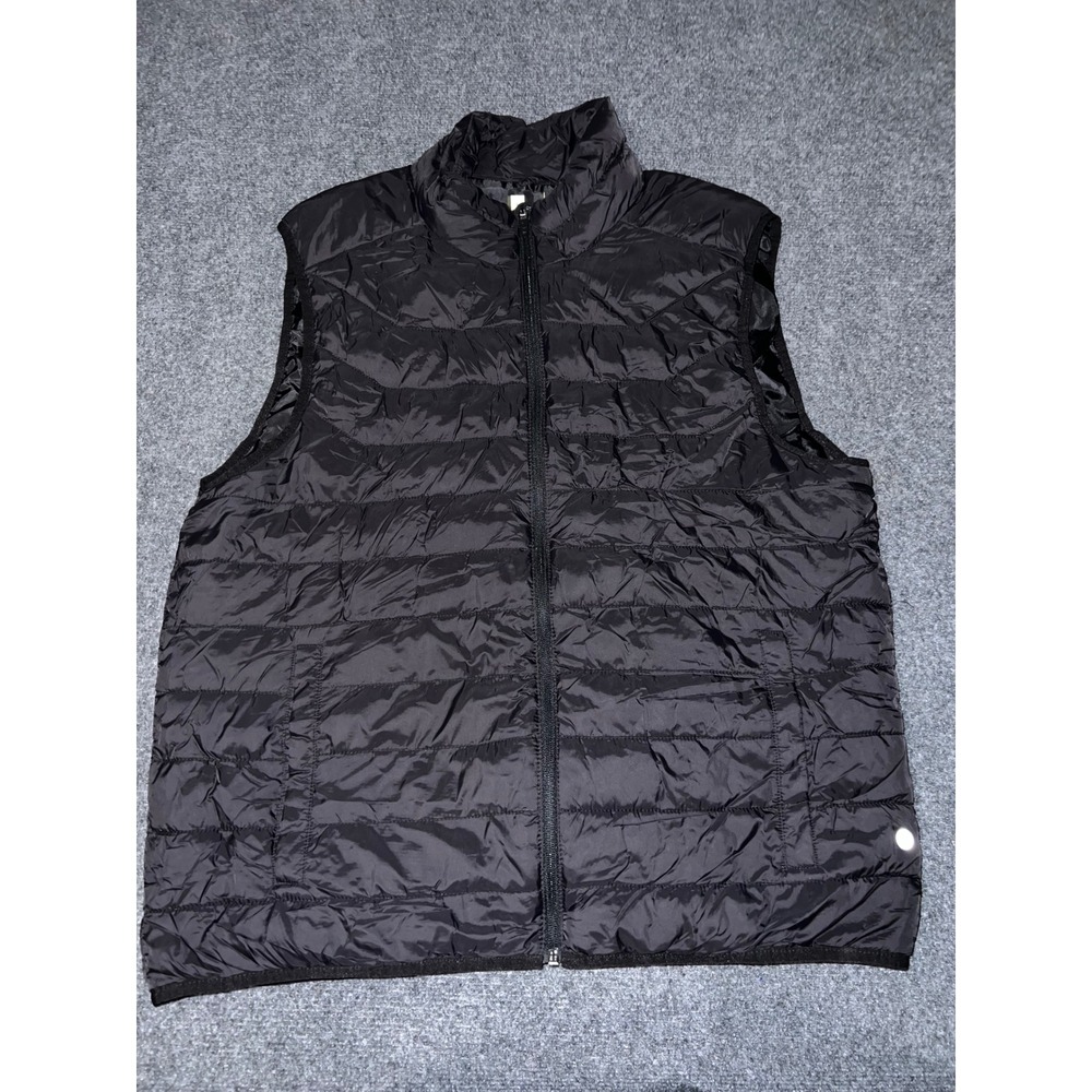 Xersion Mens Puffer Vest Black Size Large Nylon Polyester Sleeveless Jacket